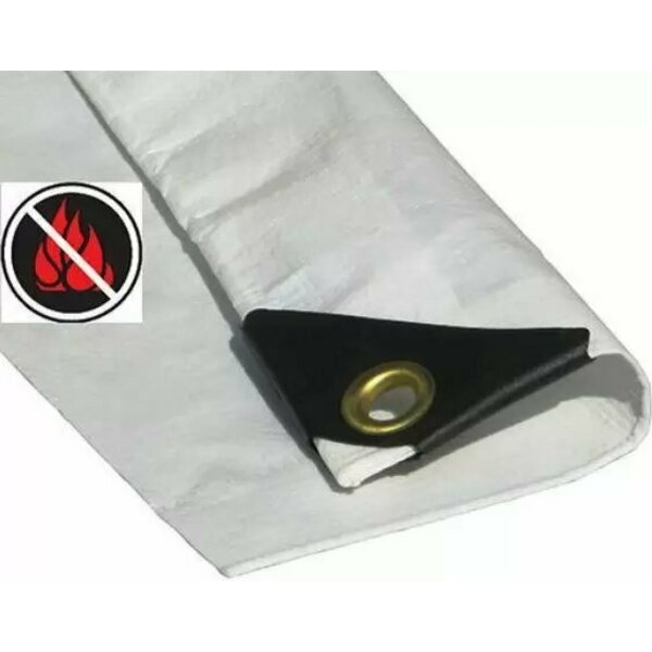 Tarps Now 24 ft x 30 ft Heavy Duty 12 Mil Tarp, White, Reinforced Polyethylene CSP12FW-2430